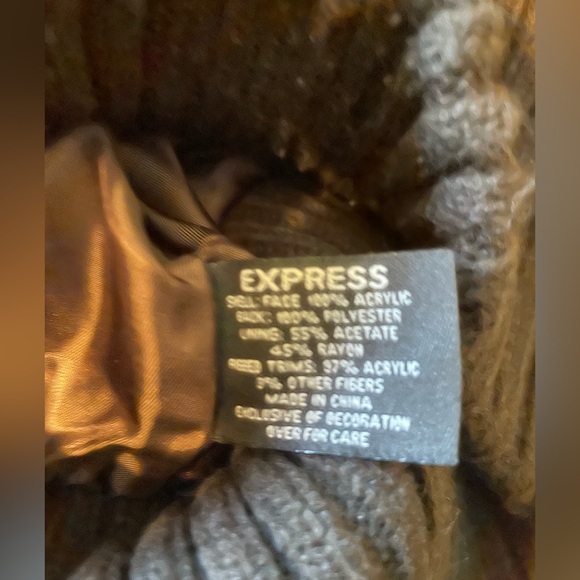 Express Y2K Faux Fur Teddy Jacket in Brown and Dark Brown - Picture 6 of 8